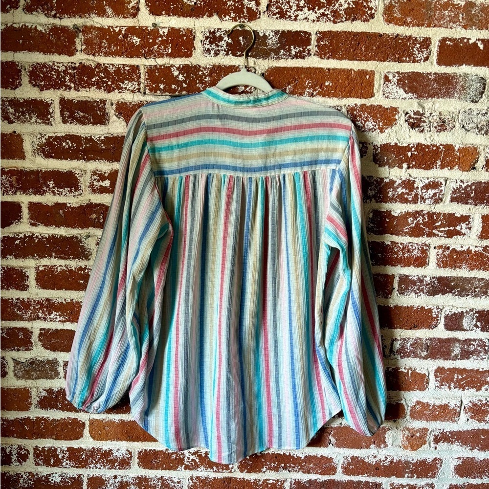90s Oak Hill Lightweight Striped Blouse - Picture 7 of 7